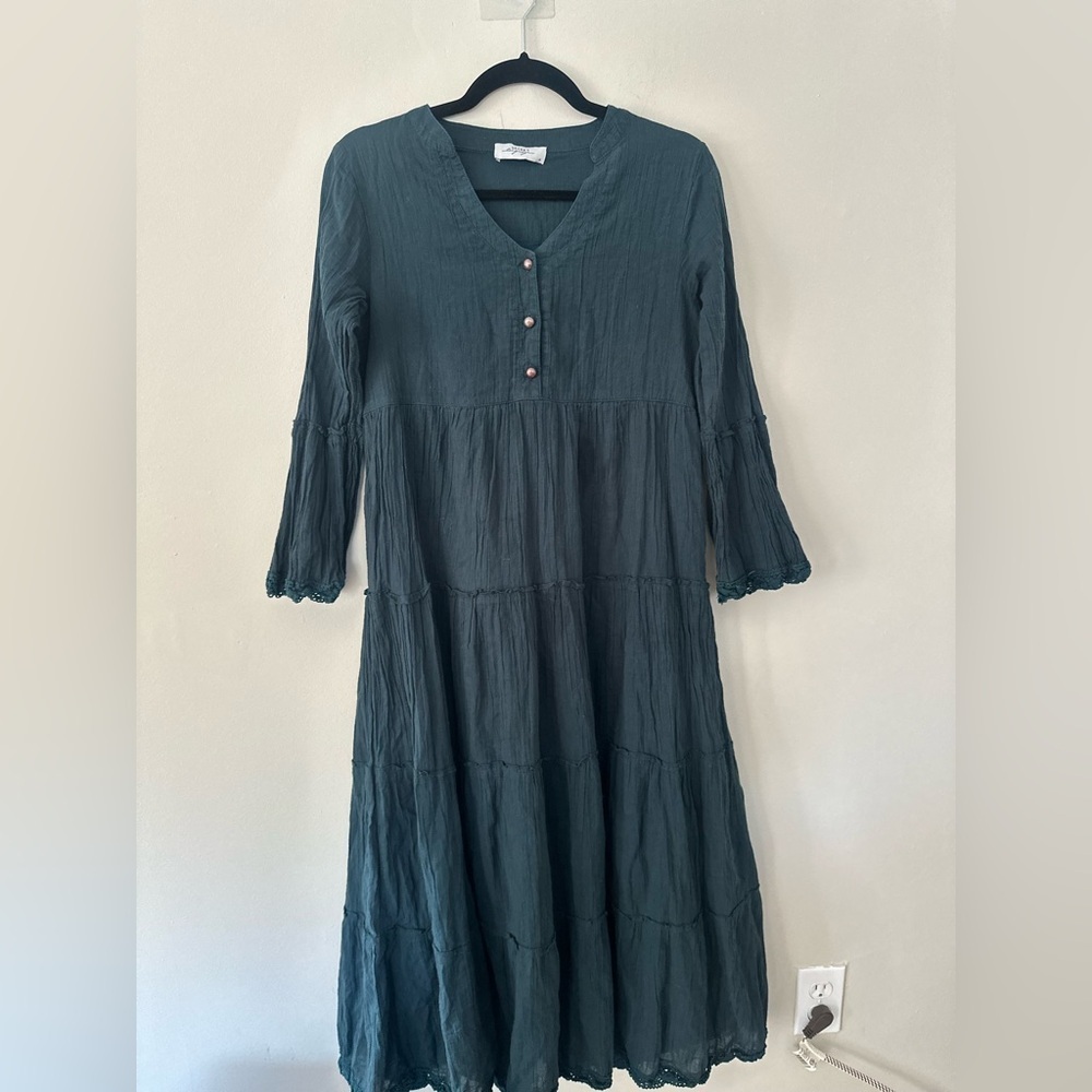 Secret Language  Women’s Maxi Bohemian Dress Long Sleeves - Size Small  2088